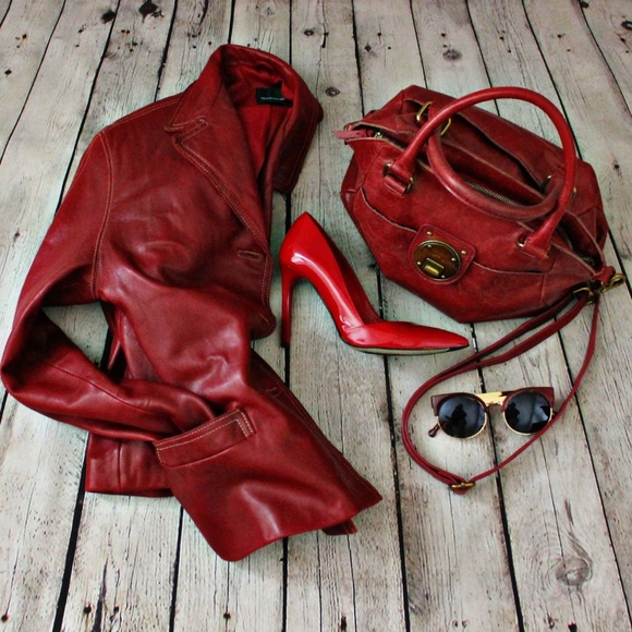 john carlisle Jackets & Blazers - Anonymous John Carlisle leather red jacket